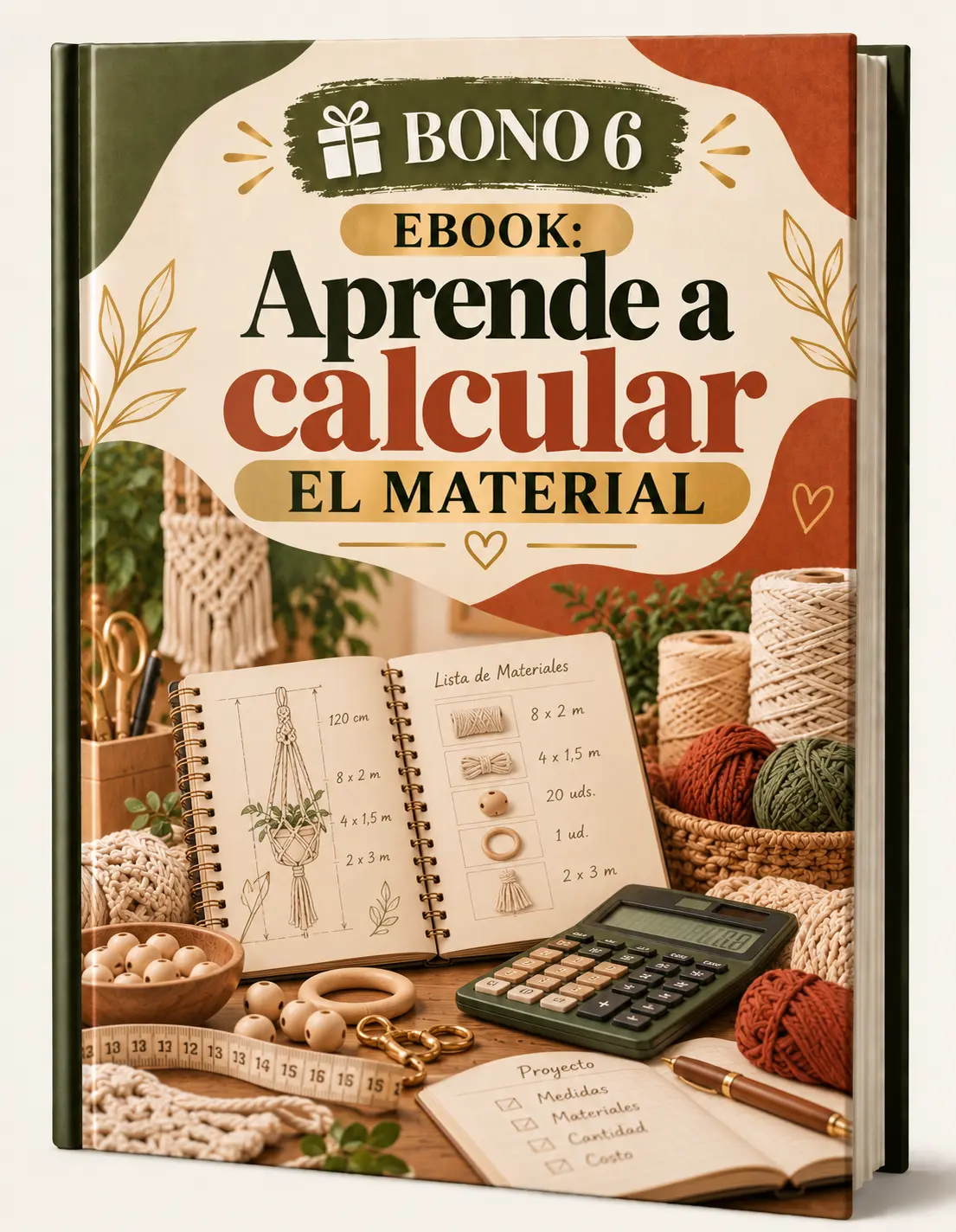 Mockup de Ebook: aprende a calcular el material