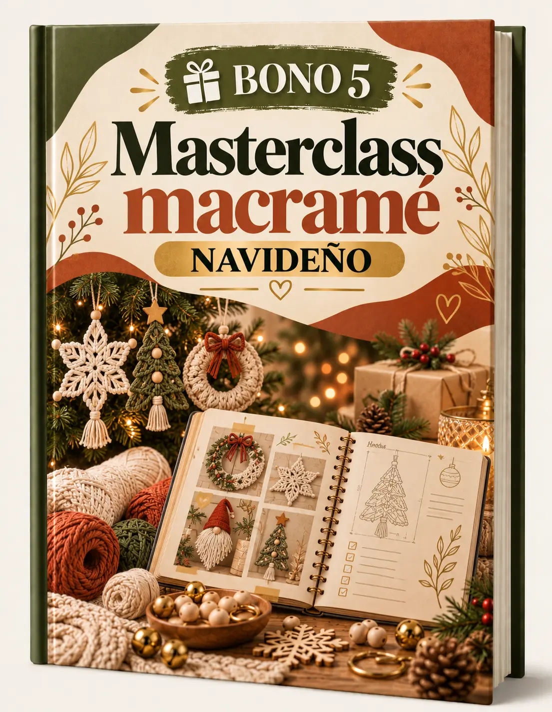 Mockup de Masterclass macramé navideño